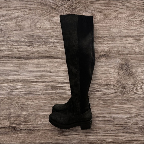 Linea Paolo Suede Over The Knee Moto Boots Size 7.5 - Picture 6 of 10